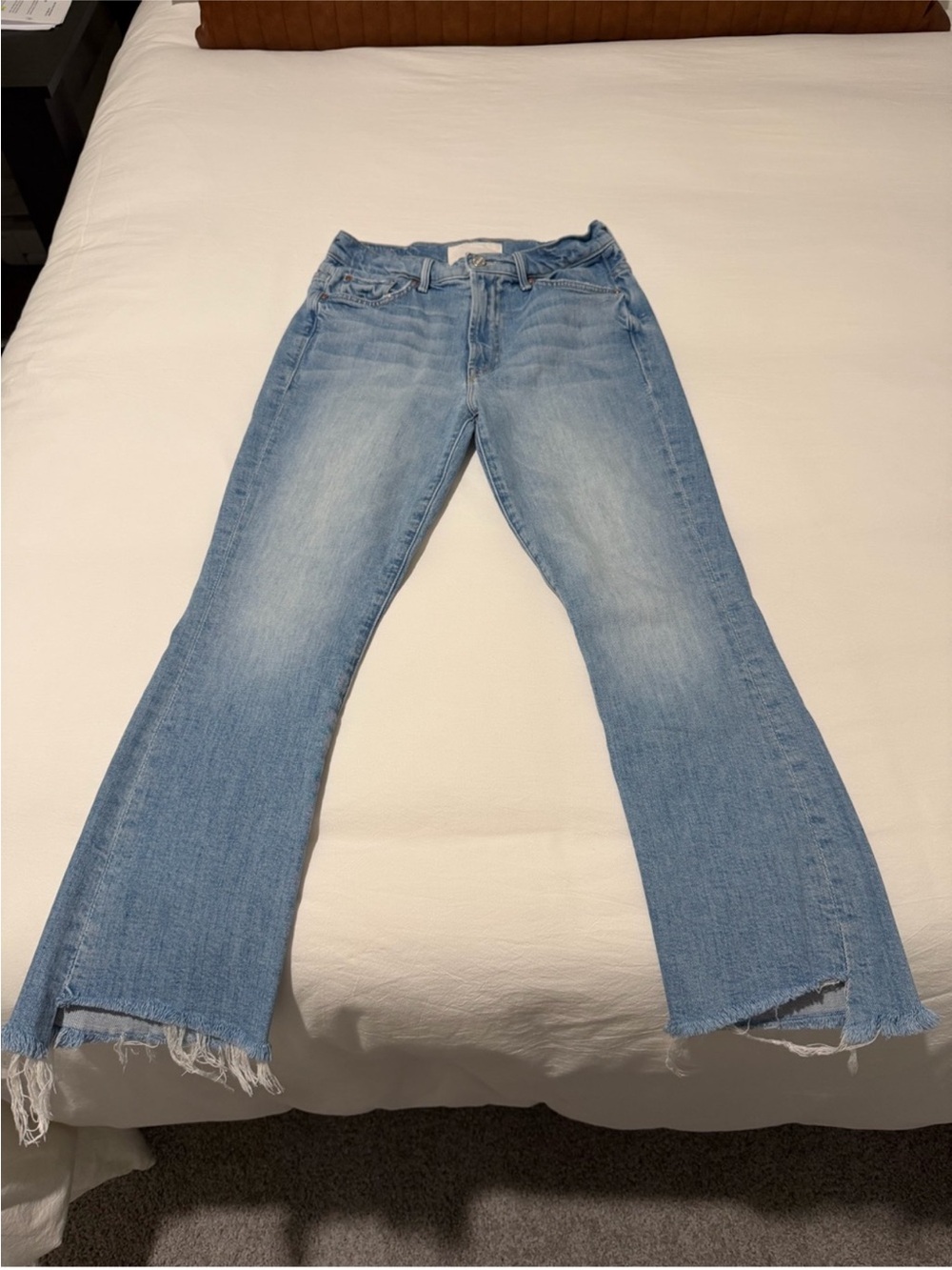 Mother Superior Light Blue Women's The Insider Crop Step Fray Jeans